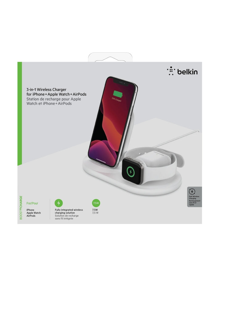 Belkin Wireless Boost Charge 3 in 1 • Blanc