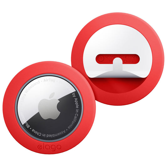 ELAGO Airtag Coque Silicone Pad Collant (2pcs) • Rouge