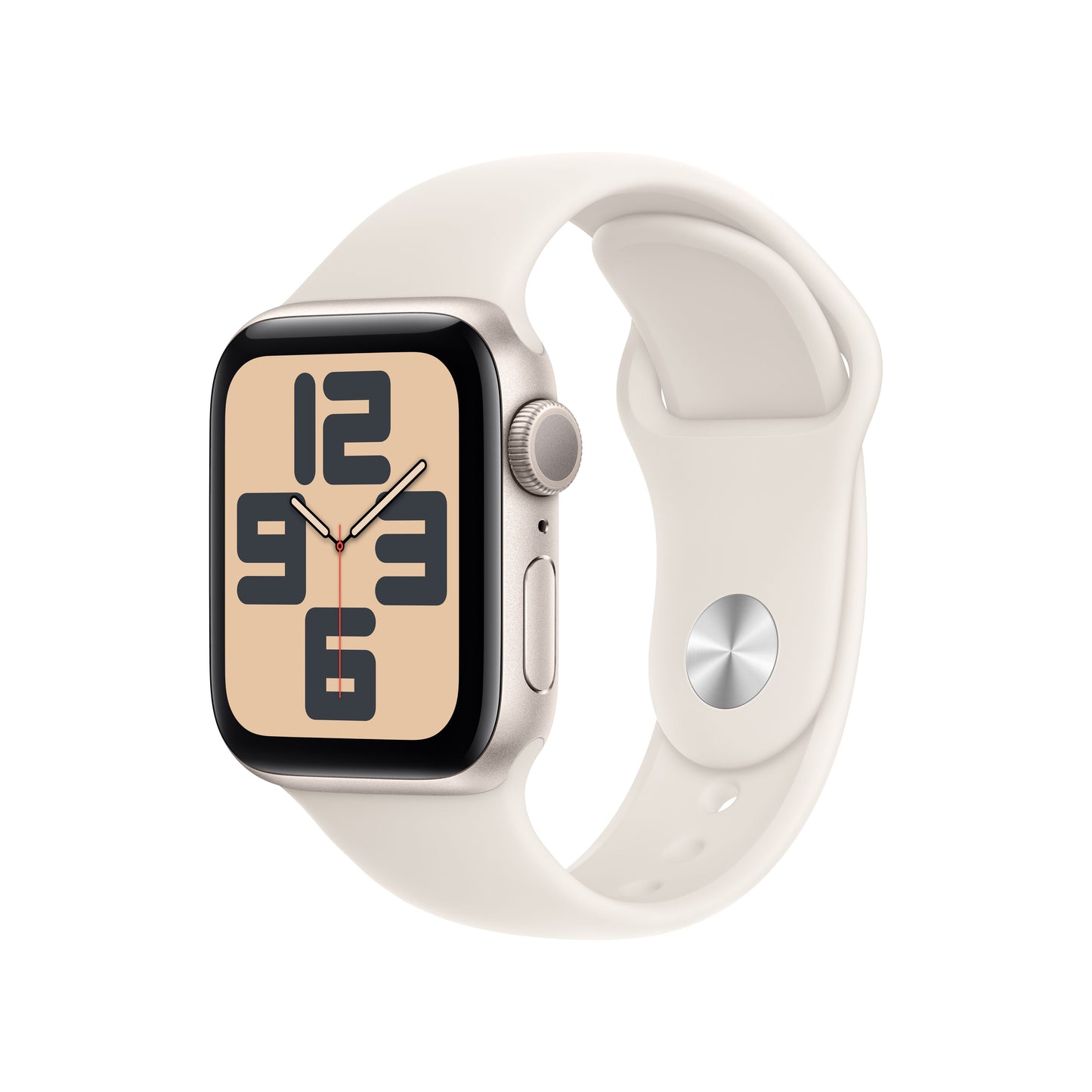 Apple Watch SE (2ème gén) • Alu 40mm Lumière Stellaire • Bracelet Sport lumière stellaire S/M