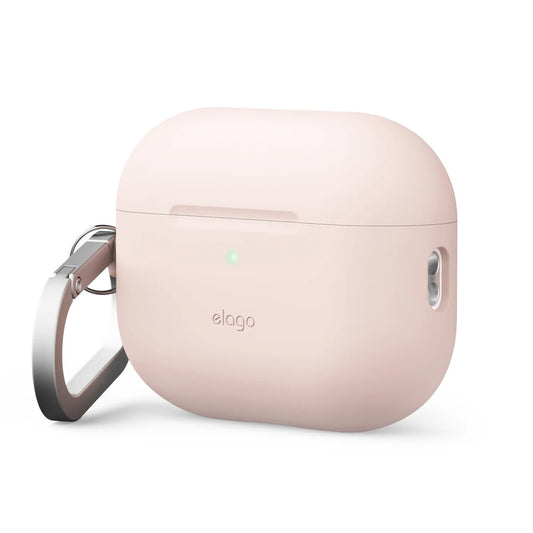 Elago • Coque Silicone avec Mousqueton • AirPods Pro 3 • Sable Rose