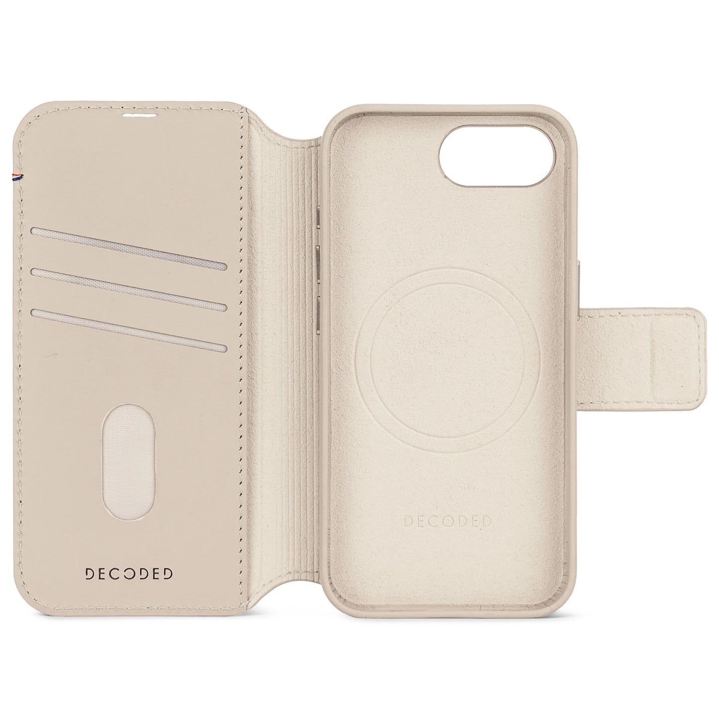 Decoded • Étui Portefeuille Détachable en Cuir pour iPhone 16e • Argile