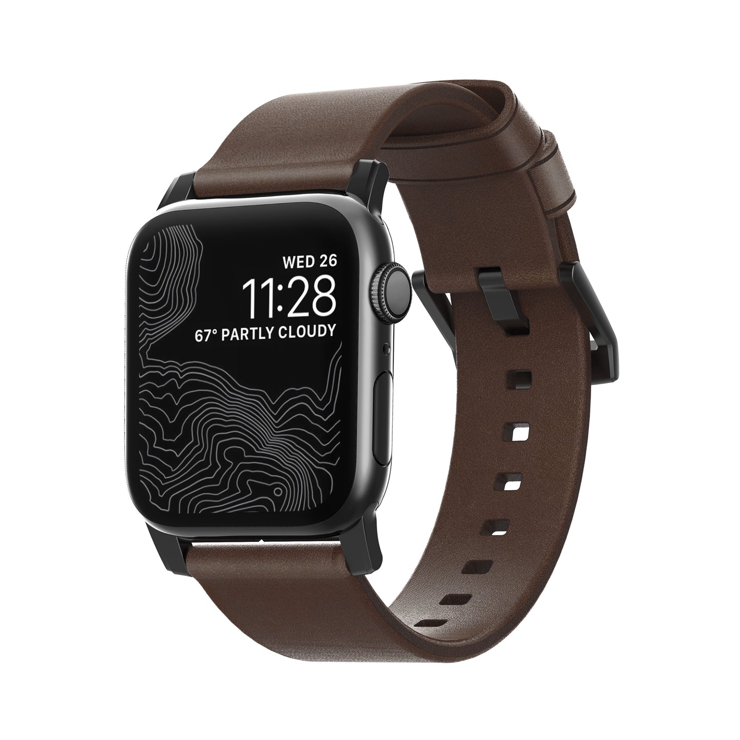 Nomad Strap Modern • 38/40mm • Marron • Connecteur Gris sidéral