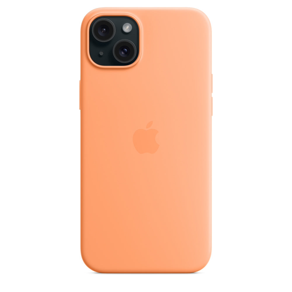 Apple • Coque en silicone avec MagSafe pour iPhone 15 Plus • Sorbet à l'orange