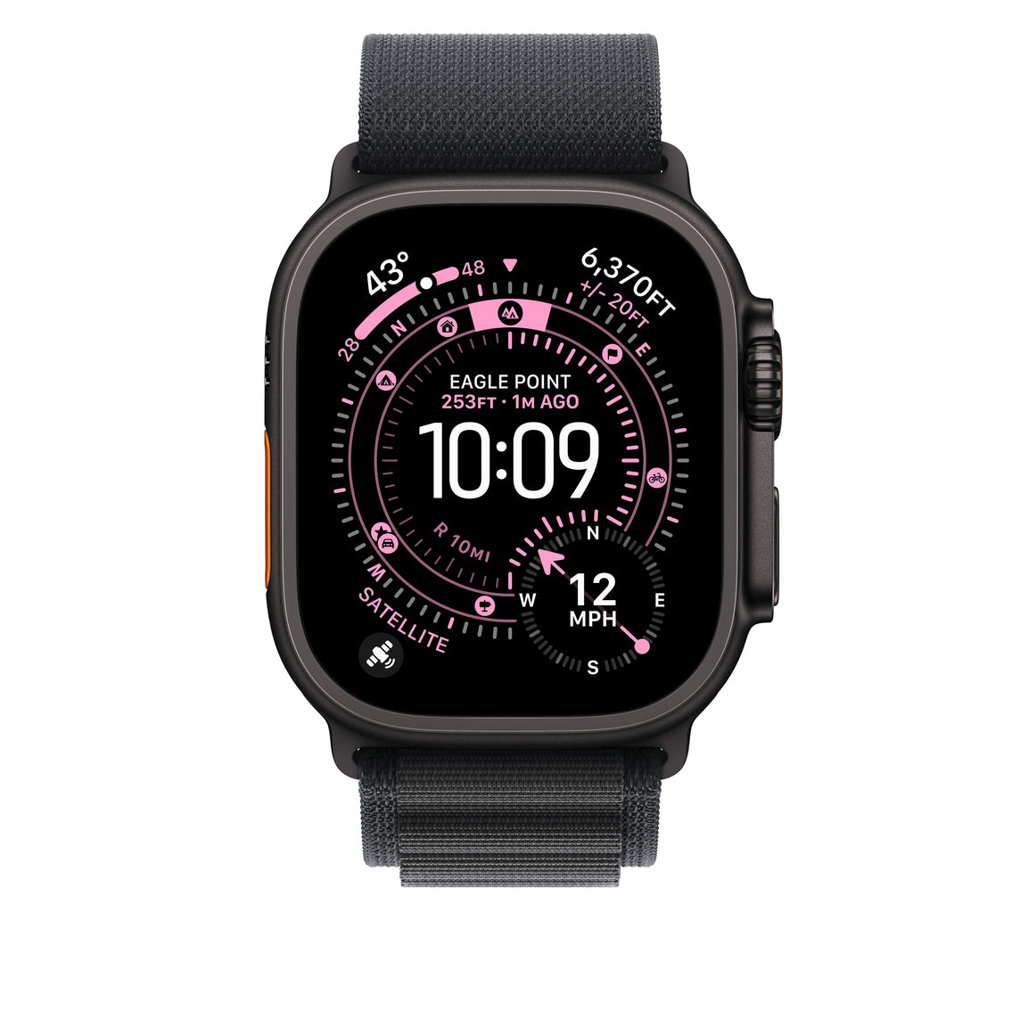 Apple • Boucle Alpine • Noir – 49 mm (titane noir, taille M)