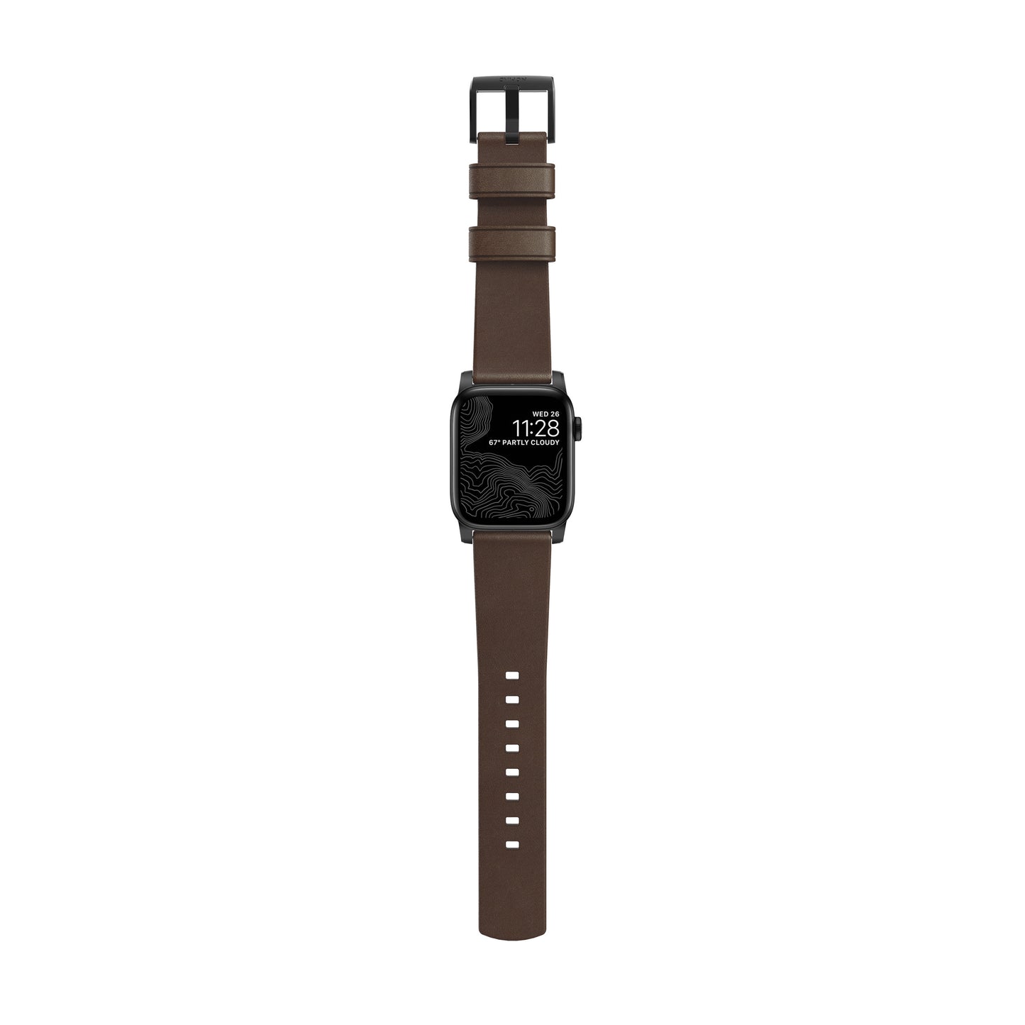 Nomad Strap Modern • 38/40mm • Marron • Connecteur Gris sidéral
