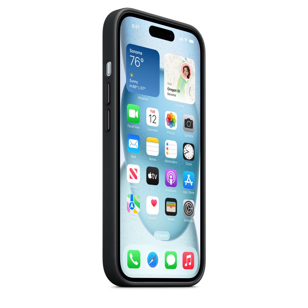 Apple Coque en tissage fin avec MagSafe pour iPhone 15 • Noir