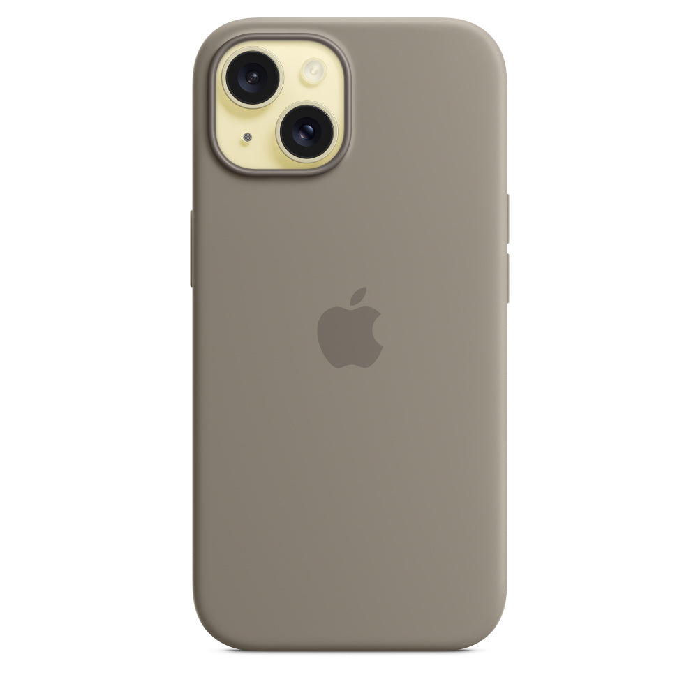 Apple • Coque en silicone avec MagSafe pour iPhone 15 • Argile
