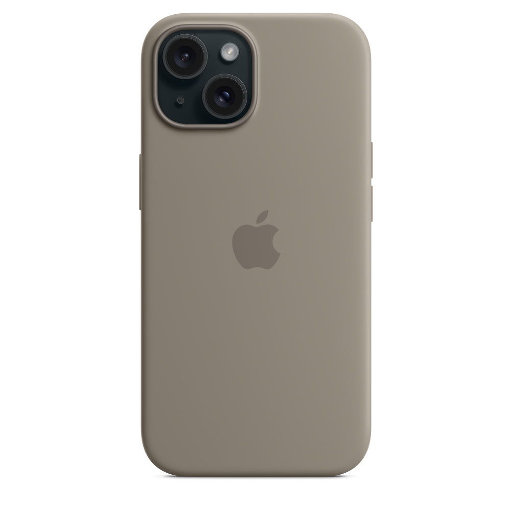 Apple • Coque en silicone avec MagSafe pour iPhone 15 • Argile