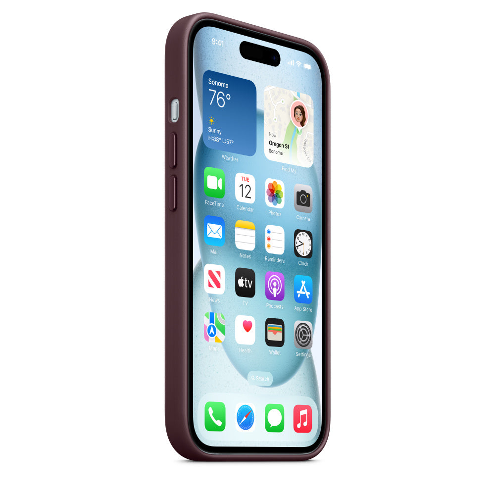Apple Coque en tissage fin avec MagSafe pour iPhone 15 • Mûre