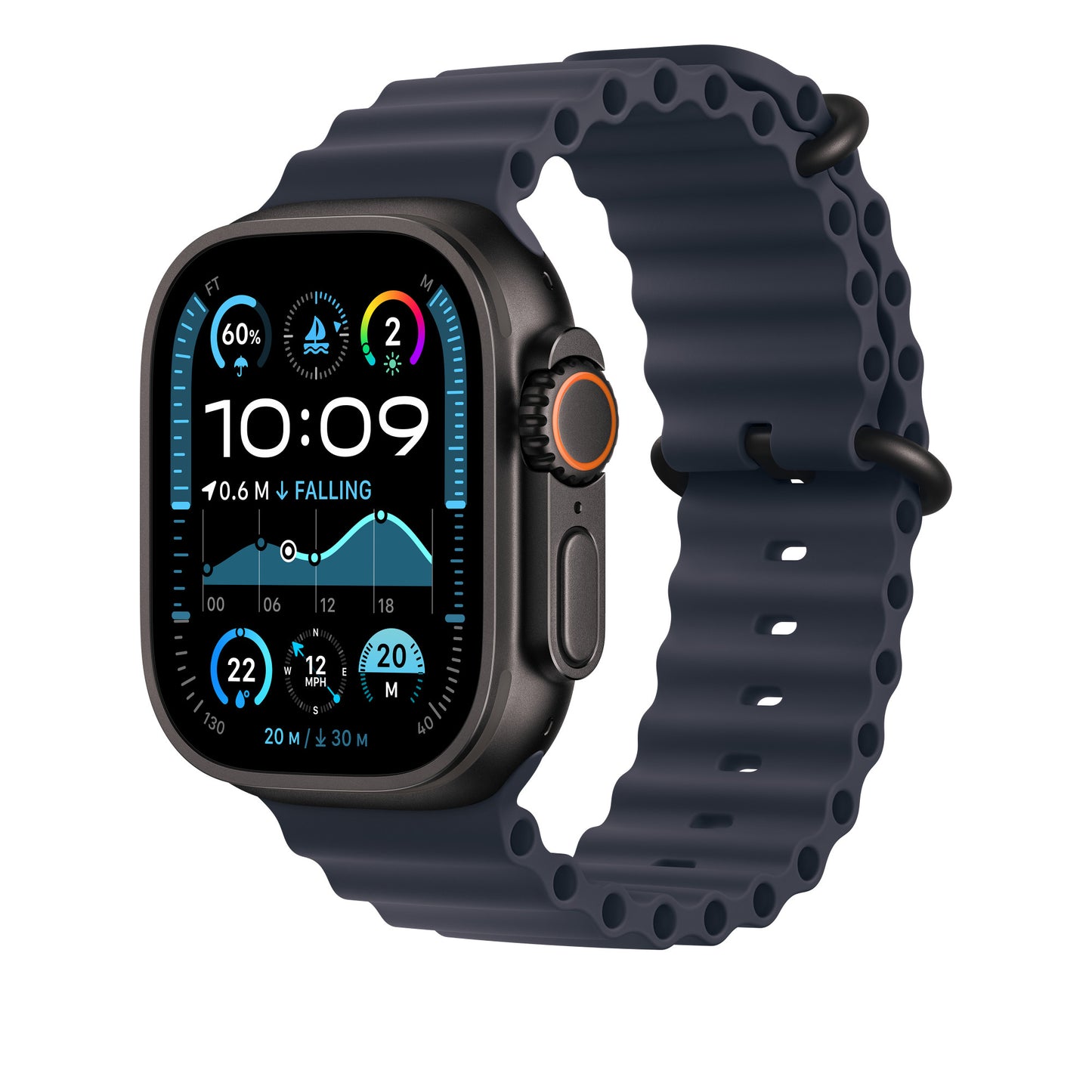 Apple Bracelet Océan • 49mm • Marine Titane Noir