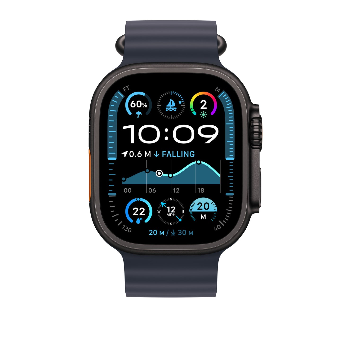 Apple Bracelet Océan • 49mm • Marine Titane Noir