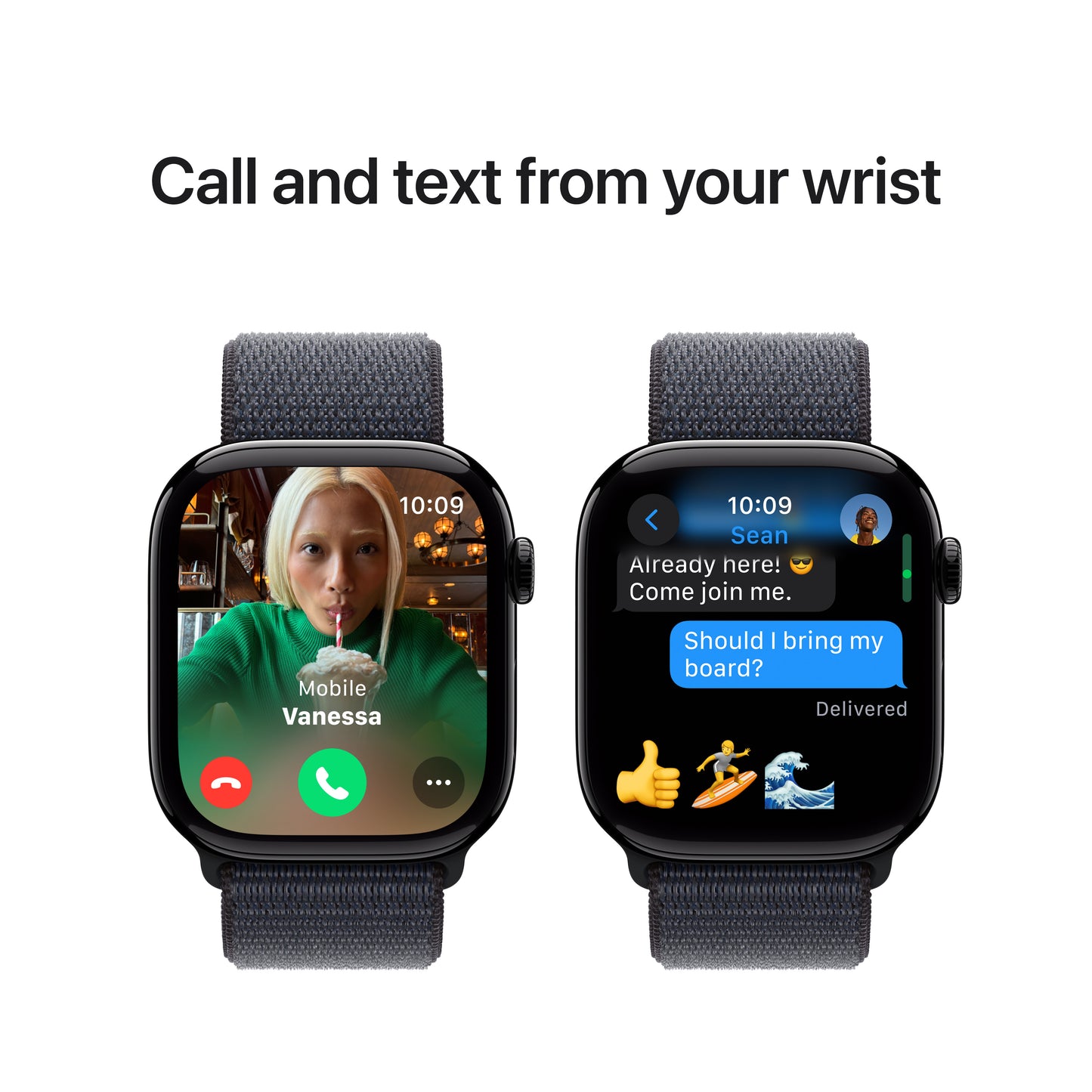 Apple Watch Series 10 • 46mm • Noir de jais • Boucle Encre Violette