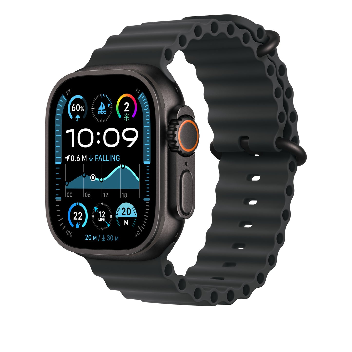 Apple Bracelet Océan • 49mm • Noir Titane Noir