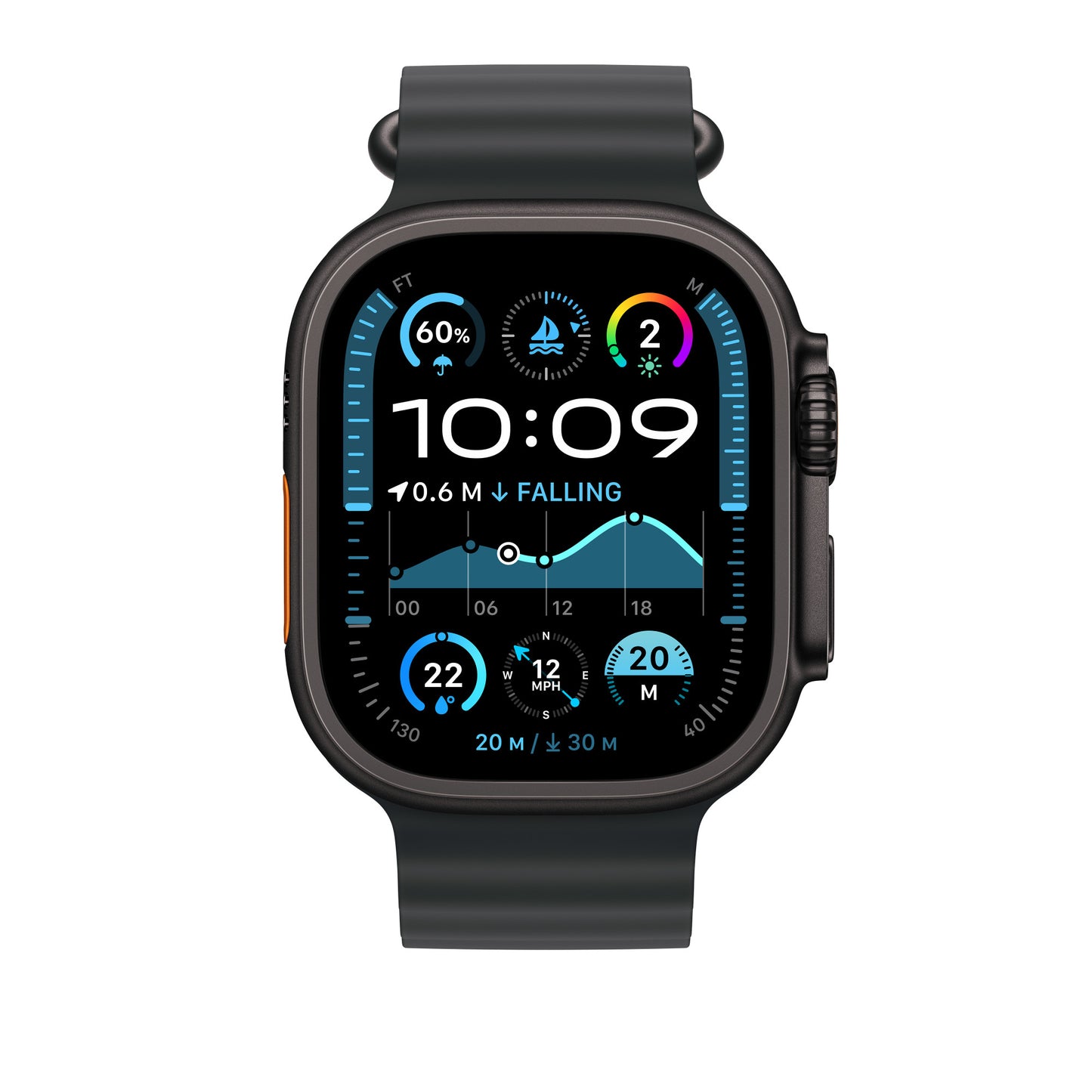 Apple Bracelet Océan • 49mm • Noir Titane Noir