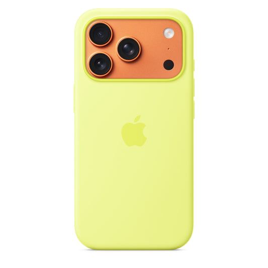 Coque en silicone avec MagSafe pour iPhone 17 Pro – Jaune fluo