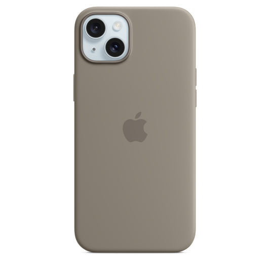Apple • Coque en silicone avec MagSafe pour iPhone 15 Plus • Argile