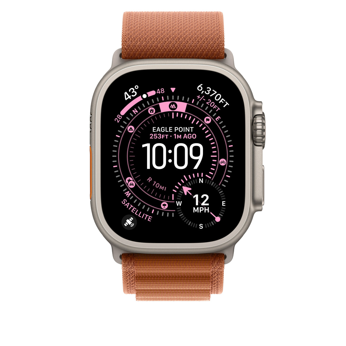 Boucle Alpine terracotta 49 mm - Large - Finition titane naturel