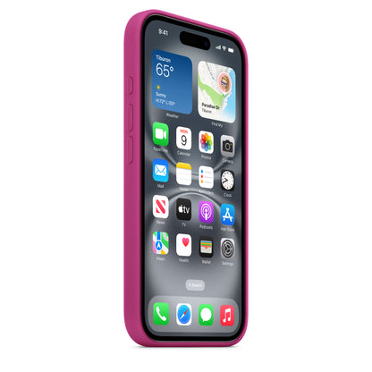 iPhone 16 Coque en Silicone avec MagSafe • Fuchsia