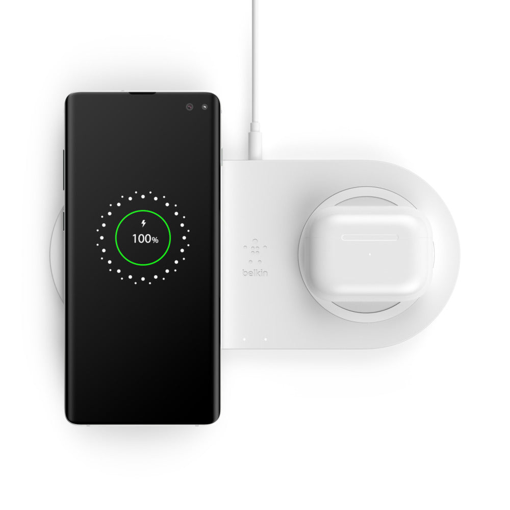 Belkin Dual Wireless Charging Pads 2x10W • Blanc