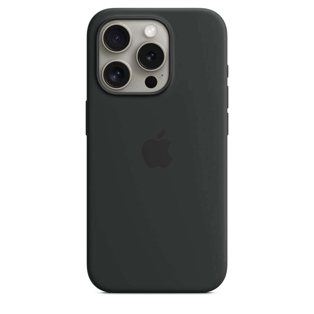 Apple • Coque en silicone avec MagSafe pour iPhone 15 Pro • Noir