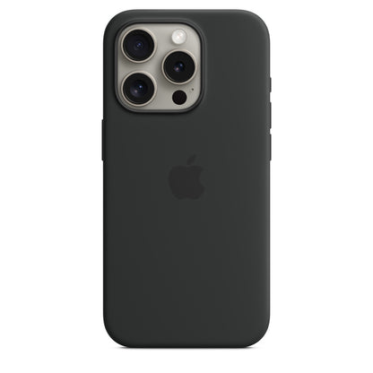 Apple • Coque en silicone avec MagSafe pour iPhone 15 Pro • Noir
