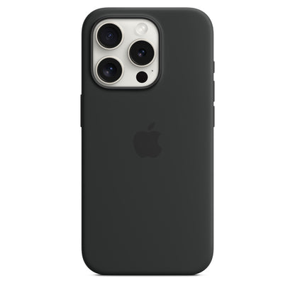 Apple • Coque en silicone avec MagSafe pour iPhone 15 Pro • Noir