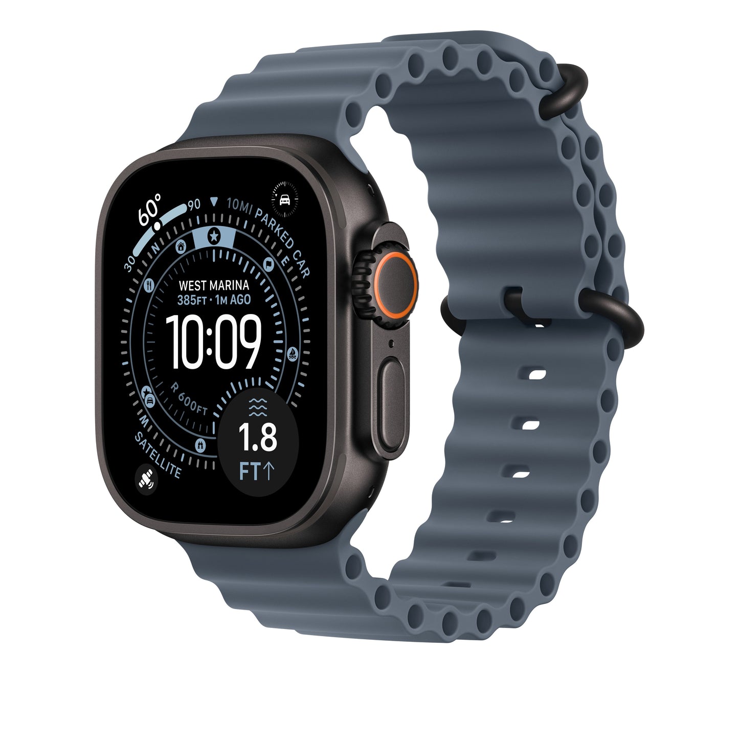 Extension pour Bracelet Océan bleu maritime 49 mm - Finition titane noir