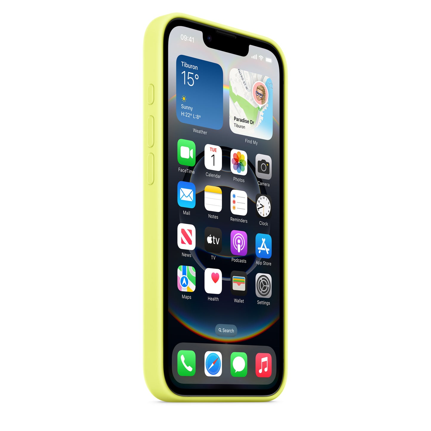 Apple Coque en silicone pour iPhone 16e • Neon Jaune