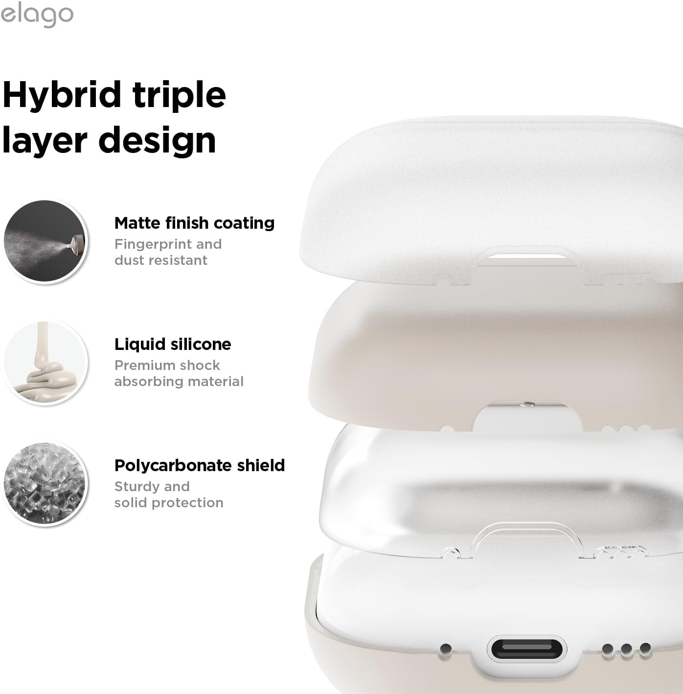 ELAGO Airpods 4 Coque de protection • Stone
