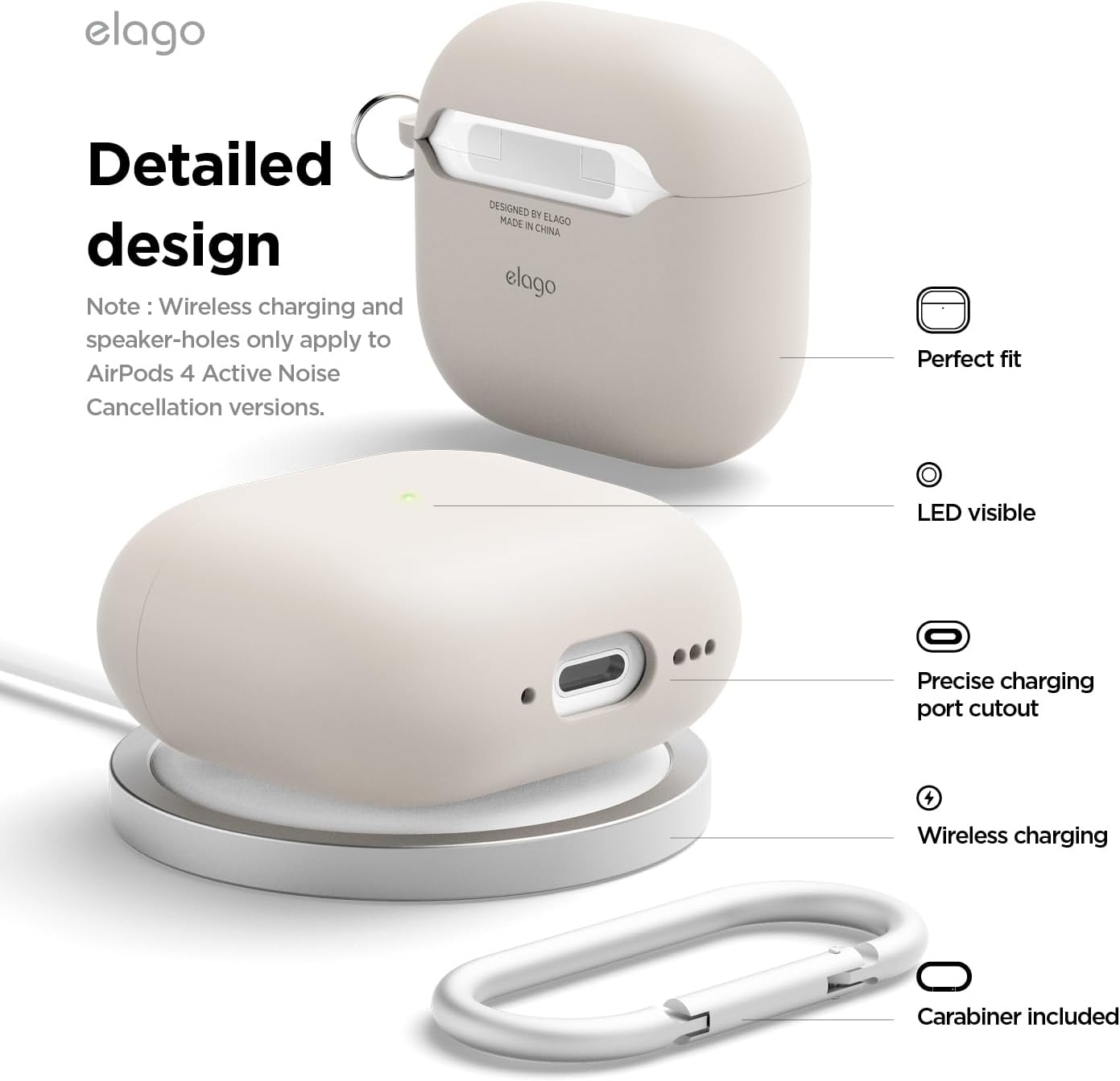 ELAGO Airpods 4 Coque de protection • Stone