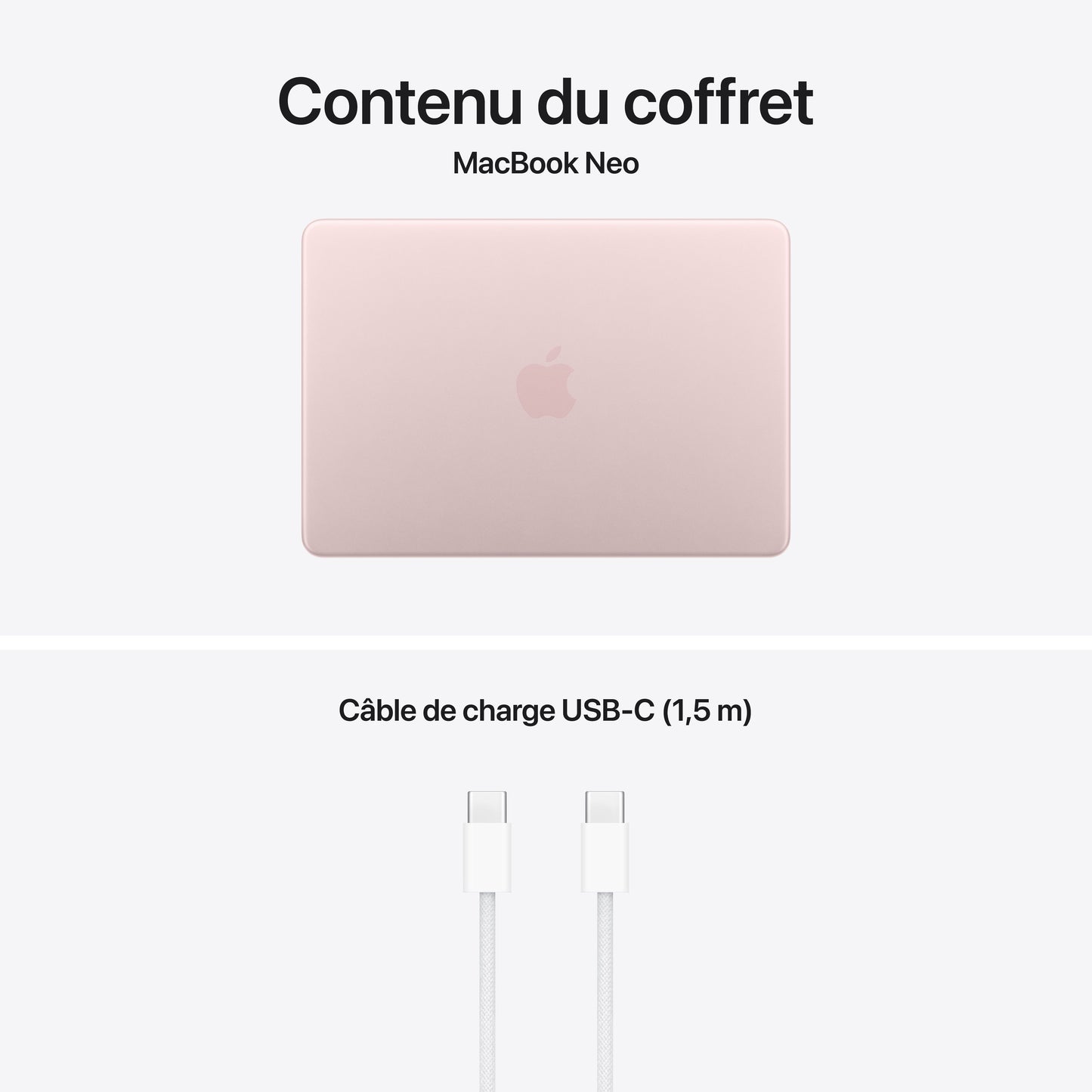 MacBook Neo 13 pouces: Puce Apple A18 Pro avec CPU 6 cœurs et GPU 5 cœurs, Magic Keyboard, 256 Go SSD - Rose poudré
