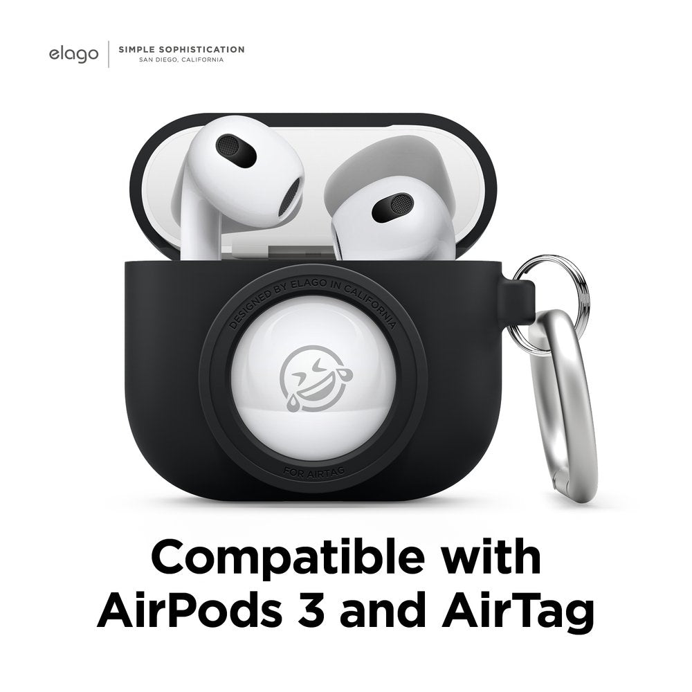 ELAGO Airpods 3 • Coque avec emplacement pour Airtag • Noir