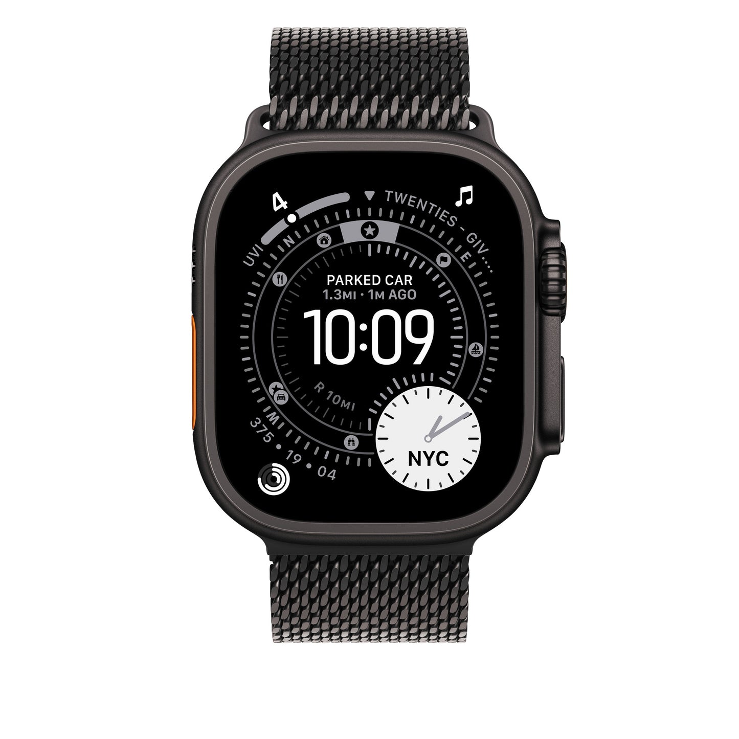Bracelet Milanais Titane Noir 46 mm • S