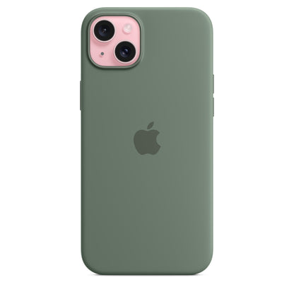 Apple • Coque en silicone avec MagSafe pour iPhone 15 Plus • Cyprès