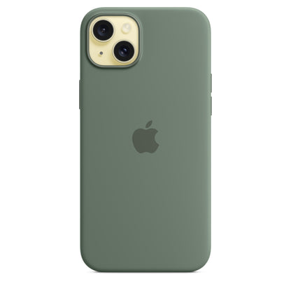 Apple • Coque en silicone avec MagSafe pour iPhone 15 Plus • Cyprès