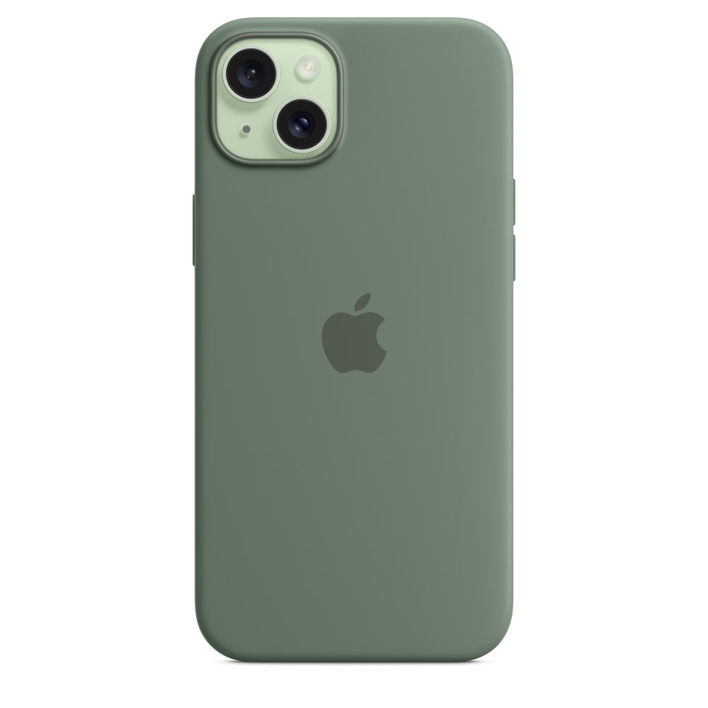Apple • Coque en silicone avec MagSafe pour iPhone 15 Plus • Cyprès