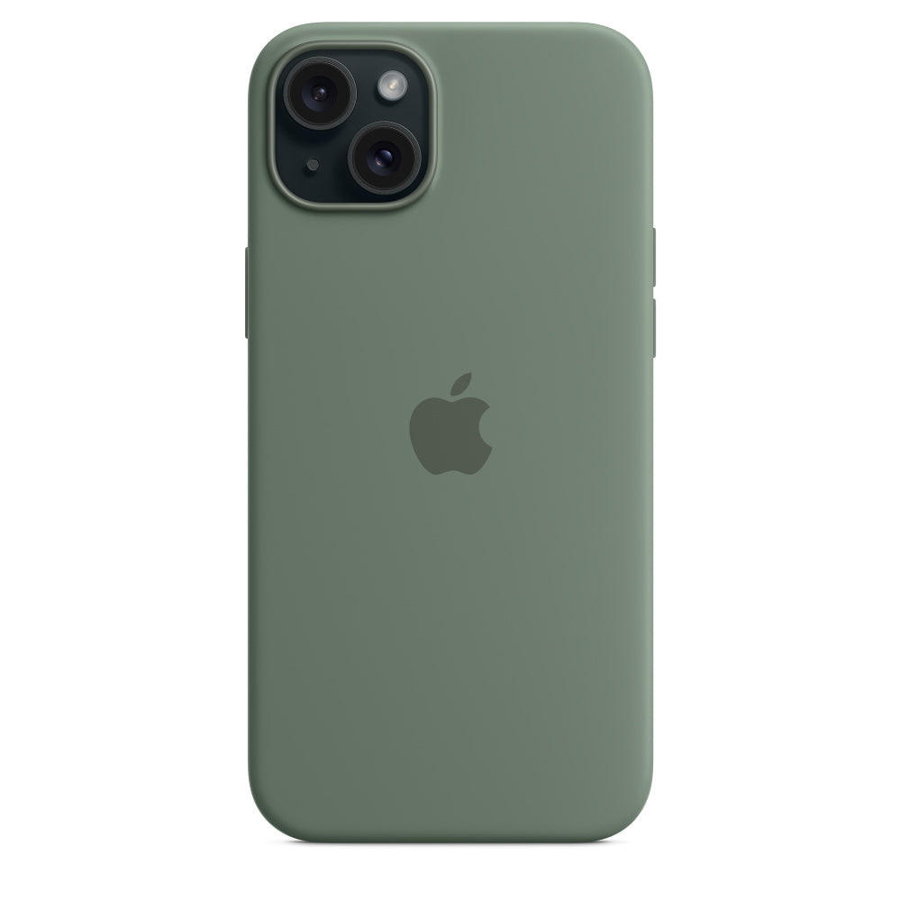 Apple • Coque en silicone avec MagSafe pour iPhone 15 Plus • Cyprès
