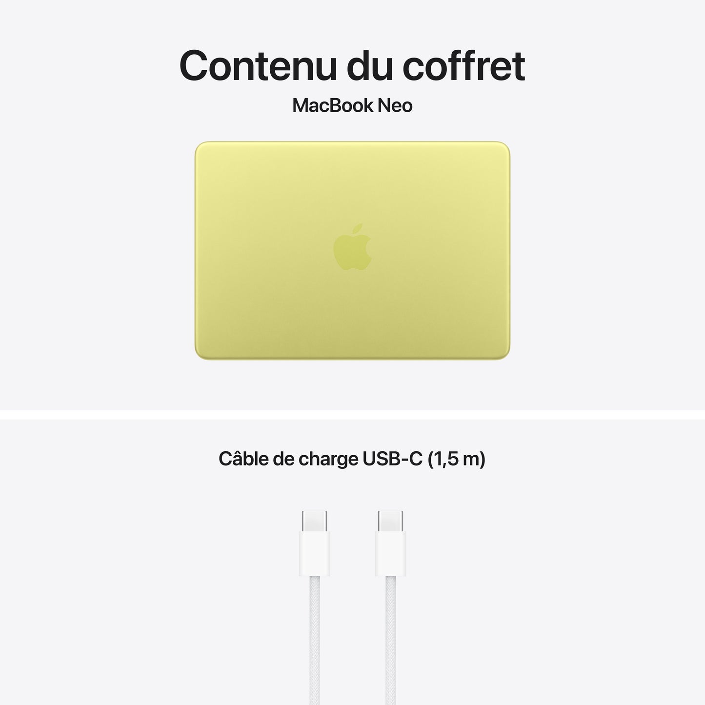 MacBook Neo 13 pouces: Puce Apple A18 Pro avec CPU 6 cœurs et GPU 5 cœurs, Magic Keyboard, 256 Go SSD - Jaune agrume