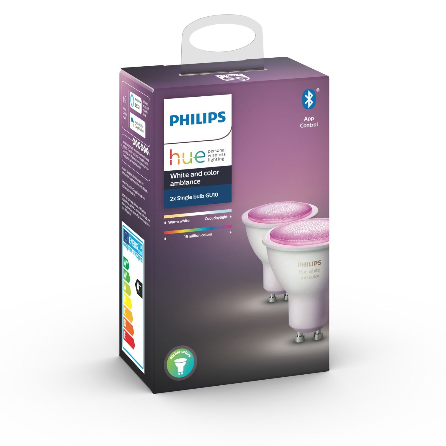 Philips Hue White and Color ambiance GU10 • 2 ampoules