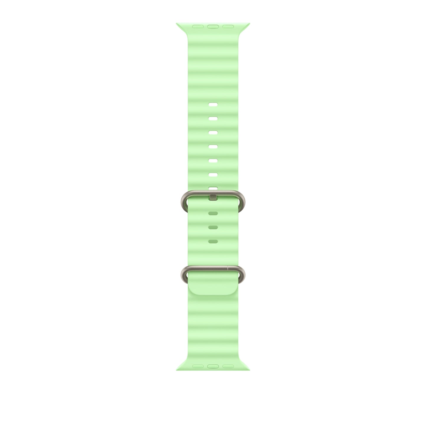 Bracelet Océan vert fluo 49 mm - Finition titane naturel