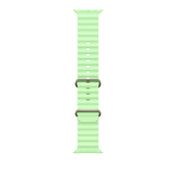 Bracelet Océan vert fluo 49 mm - Finition titane naturel