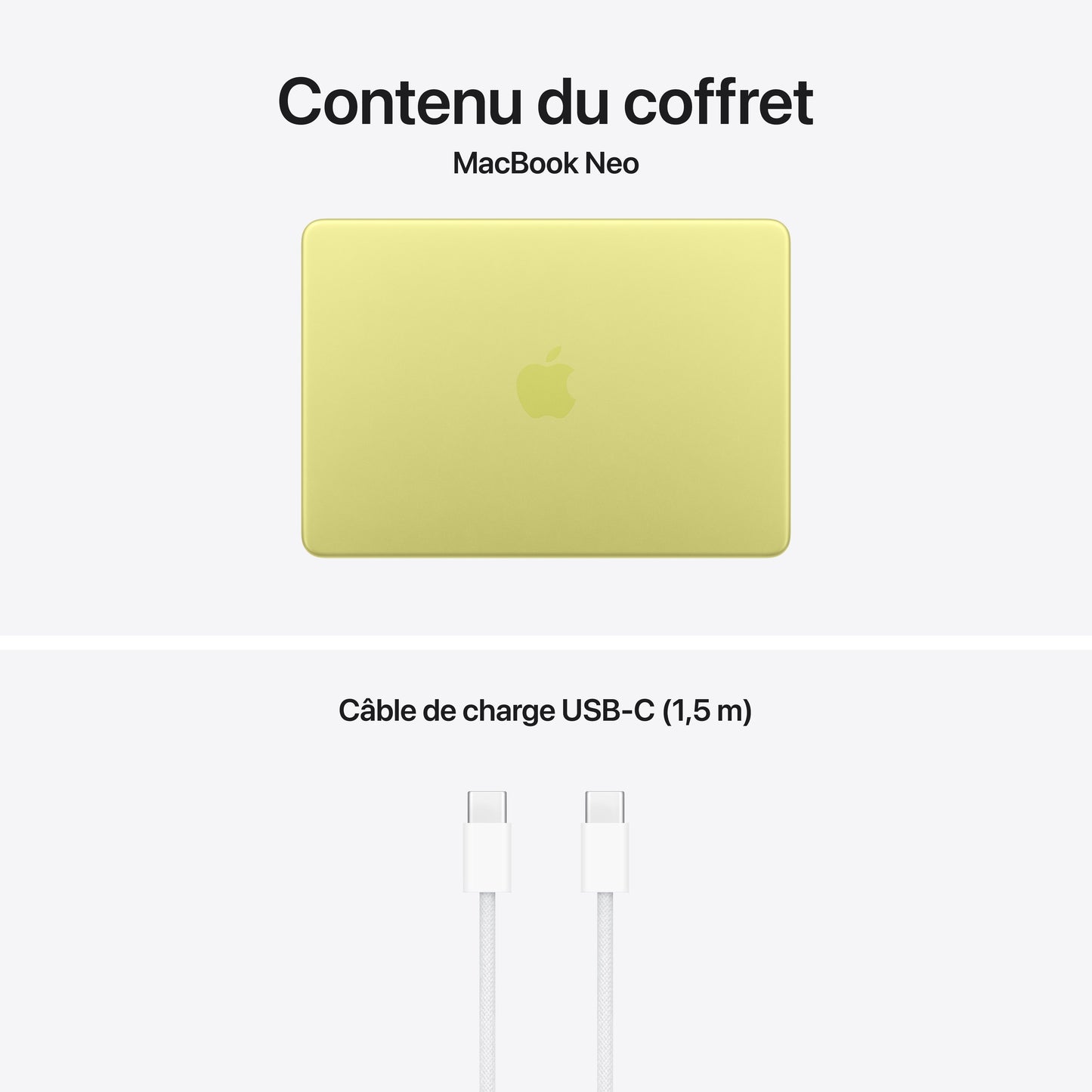 MacBook Neo 13 pouces: Puce Apple A18 Pro avec CPU 6 cœurs et GPU 5 cœurs, Magic Keyboard, 256 Go SSD - Jaune agrume