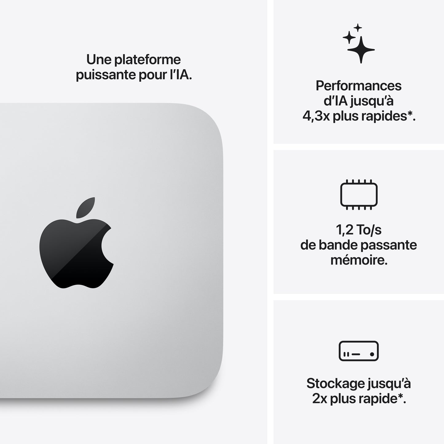 Mac Studio: Puce Apple M5 Ultra avec CPU 30 cœurs et GPU 64 cœurs, 1 To SSD