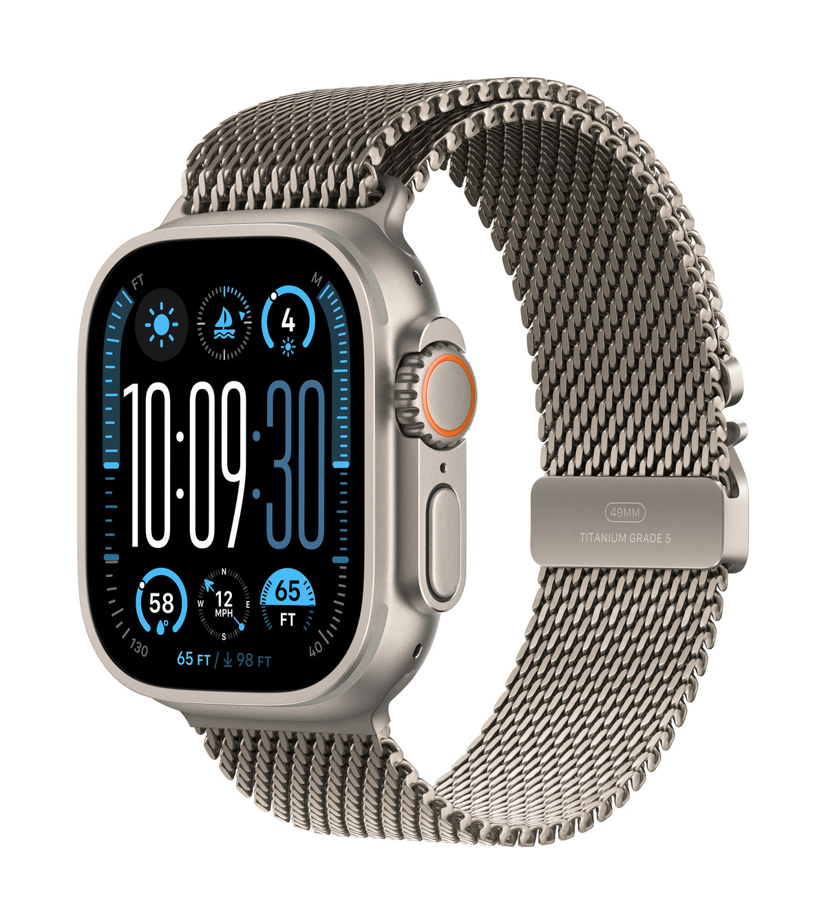 Apple Watch Ultra 2 • Naturel • 49 mm • Bracelet Milanais Naturel • L