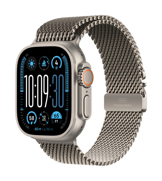 Apple Watch Ultra 2 • Naturel • 49 mm • Bracelet Milanais Naturel • L