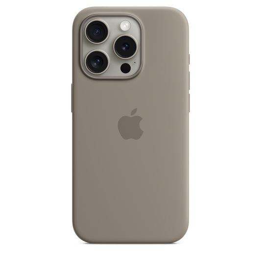 Apple • Coque en silicone avec MagSafe pour iPhone 15 Pro • Argile