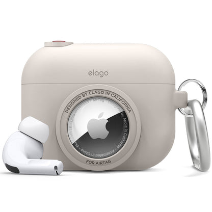 ELAGO Airpods 3 • Coque avec emplacement pour Airtag • Gris Sables