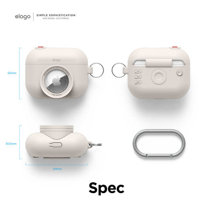 ELAGO Airpods 3 • Coque avec emplacement pour Airtag • Gris Sables