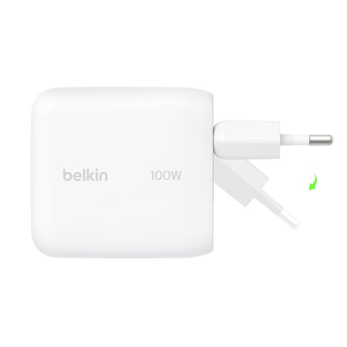 Belkin • BoostCharge Chargeur secteur USB-C GaN 100 W • Blanc