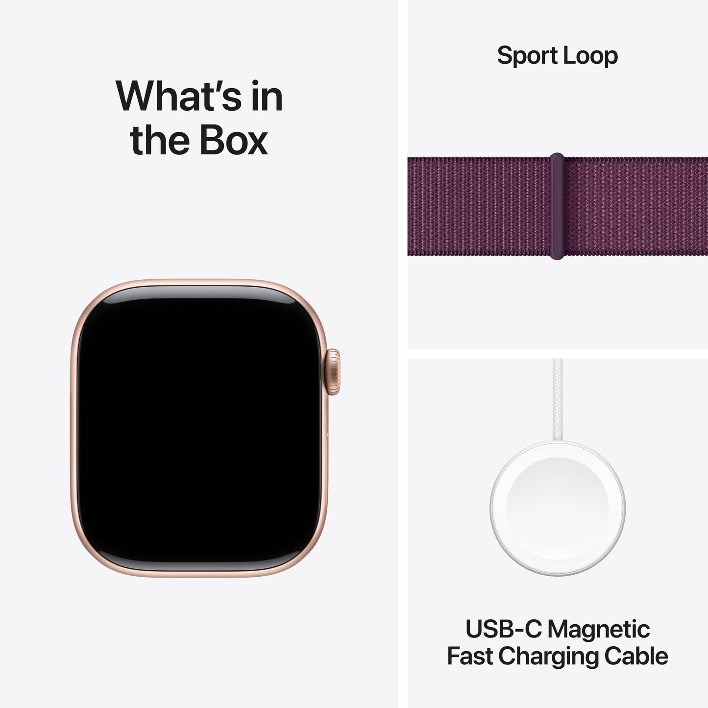 Apple Watch Series 10 • 46mm Or Rose • Boucle Sport Prune